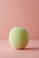Poster - showcase single fresh honeydew melon on smooth solid pastel-colored background