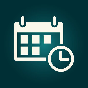 Calender clock trendy icon fine abstract vector illustration colorful artwork lovely design