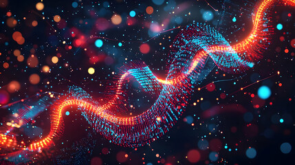 Poster - Abstract Spiral Design With Glowing Particles