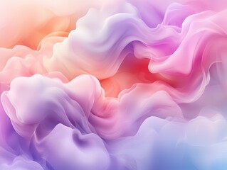 Poster - Swirling pastel hues create a soft, dreamlike abstract cloudscape with ethereal fluidity and gradient colors.