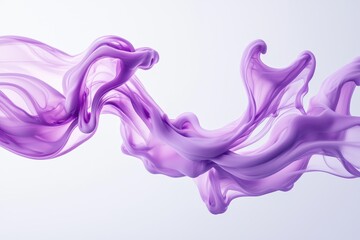 Poster - Flowing purple fabric creates a dynamic, artistic shape against a smooth, light background. Abstract design.