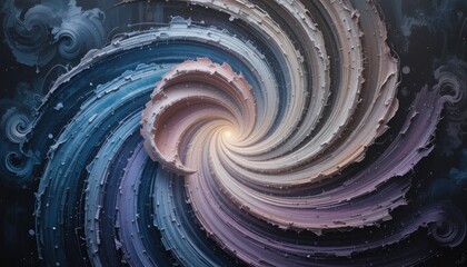 Poster - Dynamic swirling motion of abstract shapes digital art whimsical environment colorful background artistic perspective conceptual design