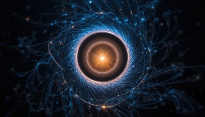 Poster - Dynamic cosmic energy patterns universe digital art abstract close-up energy flow and connectivity