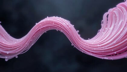Poster - Dynamic flowing pink waves abstract science concept digital art environment high-resolution visual modern viewpoint