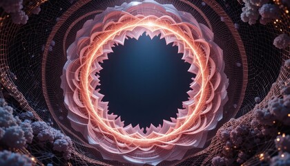 Poster - Dynamic abstract visualization of geometric patterns digital space graphic art vibrant colors aerial view contemporary concept design
