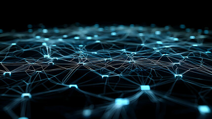 Poster - Abstract Blue Digital Network Connections