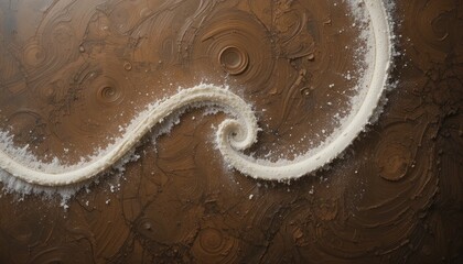 Poster - Creative swirl design on textured background artistic presentation visual art studio environment close-up view abstract concept for enhanced aesthetics