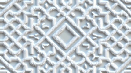 Poster - White background with a pattern of squares and triangles. The squares are larger than the triangles. The squares are arranged in a way that they overlap each other