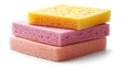 © Gulnaz - Three different colored sponges stacked on top of each other