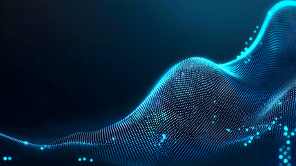 Poster - Abstract Glowing Blue Dot Wave Design