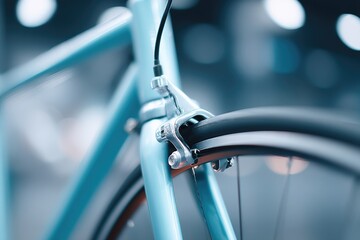 Poster - vibrant shot of cable tightening process mechanic using pliers on well-maintained bike softly blurred background ensuring