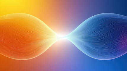 Aufkleber - Colorful Abstract Wave Background with Smooth Gradients in Blue, Orange, and Yellow Tones