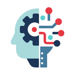 Poster - Artificial Intelligence Concept Icon with Gears and Circuits  