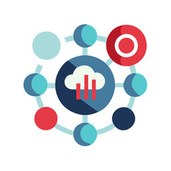 Poster - Big Data Icon Representing Network Connections and Cloud Services  