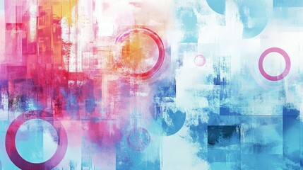 Poster - Colorful Abstract Art with Geometric Shapes and Vibrant Textures