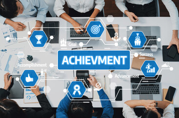 Leinwandbilder - A dynamic team collaborates in a modern office setting, leveraging digital tools to achieve success. The visual emphasizes teamwork and strategic planning for effective outcomes. Amity
