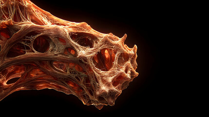 Poster - Abstract Organic Structure With Glowing Reddish Brown Details