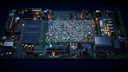 Poster - Complex Circuit Board Technology Illustration