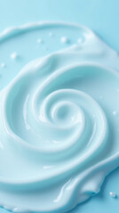 Poster - Creamy texture light blue color smooth swirl abstract design cosmetic product artistic background fluid motion skincare application soft