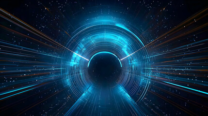 Poster - Abstract Futuristic Light Tunnel Design