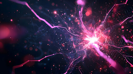 Poster - Abstract Pink And Purple Explosion Design