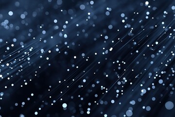 Poster - Soft blue lights create a calming atmosphere in an abstract representation of a night sky with stars and shimmering particles