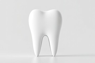 Poster - Sculptural white tooth shape representing dental health in a minimalist design setting