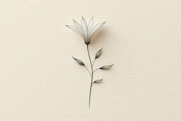 Poster - Elegant floral illustration featuring delicate lines on textured background, perfect for design inspiration or art projects