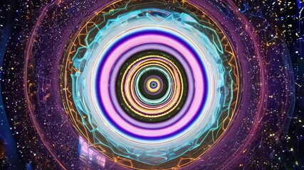 Poster - Mesmerizing Abstract Animation of a Dynamic Cosmic Portal in 4K Ultra HD