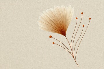 Poster - Delicate flower illustration with soft colors on a textured background showcasing natural beauty and artistry