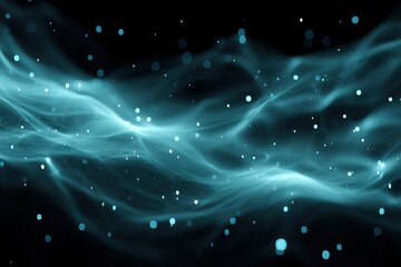 Fototapete - Captivating swirling blue and teal light patterns against a dark background create a mesmerizing abstract visual effect