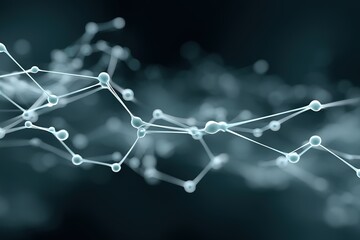 Poster - Abstract depiction of interconnected molecular structures representing scientific concepts and innovations in technology