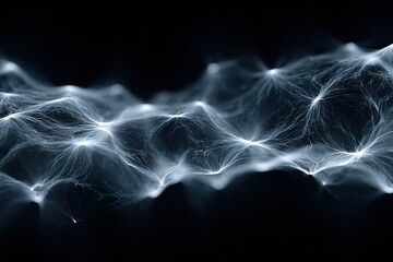 Fototapete - Waves of light create a mesmerizing display in a dark background