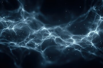 Fototapete - Abstract depiction of interconnected neural networks in a dark environment showcasing bright patterns and glowing nodes