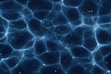 Fototapete - Intricate blue patterns resembling a network of connections, illuminated against a dark backdrop