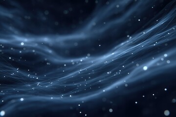 Fototapete - Swirling blue waves of light create an ethereal effect in a mesmerizing digital display