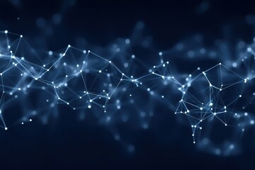 Fototapete - Abstract digital design featuring interconnected nodes and lines against a dark background showcasing technology and innovation