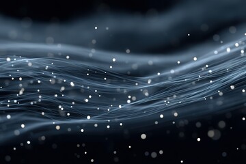 Fototapete - Ethereal waves of light shimmer in dark background creating a dreamlike atmosphere