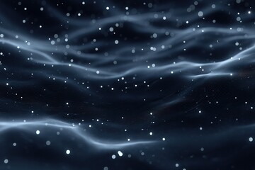 Poster - Sparkling particles create an ethereal effect in a dark background resembling a mysterious underwater world