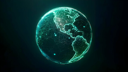 Poster - Abstract Glowing Digital Earth Graphic