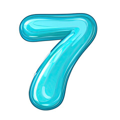 Poster - Generic number floating with transparency. Shiny, glossy, and isolated, perfect for design elements and celebrations.