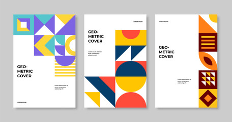 Abstract minimalist cover template. Modern colorful geometric pattern concept. Vector illustration