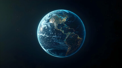 Poster - Pixelated Earth Globe At Night