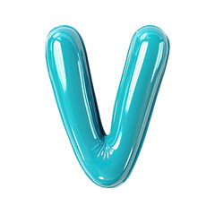 Poster - Generic glossy letter against a transparent background ideal for creative design or branding purposes.