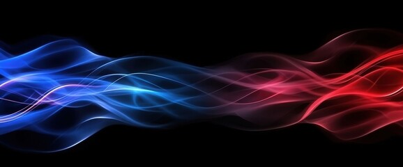 Aufkleber - Abstract background featuring dynamic blue and red light lines on a dark backdrop, conveying speed and innovation for business technology concepts.