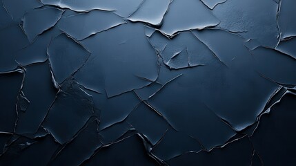 Wall Mural - Abstract navy blue background featuring a dark slate texture with cracks and a rough stone surface, ideal for design or wallpaper use. 3D rendered with deep shadows.