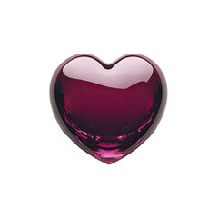 Poster - Glossy heart shape against a transparent background with smooth surface texture and a gradient of colors.