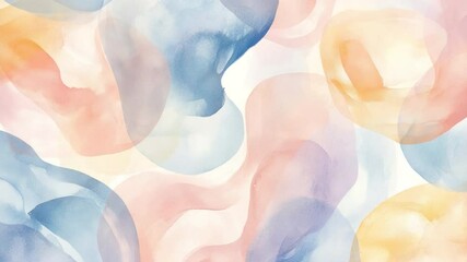 Poster - Abstract watercolor background with soft hues featuring gentle fluid shapes and a harmonious blend of colors for artistic inspiration