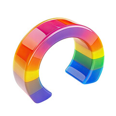 Poster - abstract glossy arc in vibrant rainbow colors on a transparent background emphasizing inclusivity an