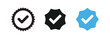 © MDABDUR - Verified badge profile set. Social media account verification icons .Checkmark sign. Verified symbol. Approval done element collection. illustration eps 10.